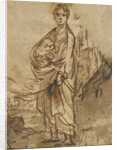 Saint Agnes (recto), Figure Studies (verso) by Adam Elsheimer