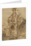 Saint Agnes (recto), Figure Studies (verso) by Adam Elsheimer