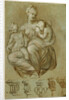 Charity and Studies of Entablatures (recto), Frieze of Putti (verso) by Paolo Farinati