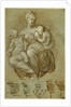 Charity and Studies of Entablatures (recto), Frieze of Putti (verso) by Paolo Farinati
