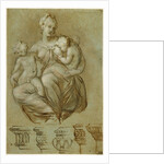Charity and Studies of Entablatures (recto), Frieze of Putti (verso) by Paolo Farinati