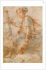 David with the Head of Goliath (recto), Two Studies, one of a Woman (verso) by Domenico Fetti