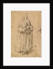 Standing Woman Holding a Muff, Turned Slightly to the Right (recto), Studies of Heads (verso) by Pietro Longhi