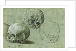 Study of Three Skulls (recto), Architectural Study (verso) by Anonymous