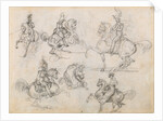 Horses and Riders (recto), Horses (verso) by Théodore Géricault
