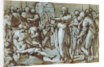 Raising of the Son of the Widow of Naim (recto), Madonna and Child with Saints (verso) by Giovanni Battista Naldini