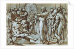 Raising of the Son of the Widow of Naim (recto), Madonna and Child with Saints (verso) by Giovanni Battista Naldini