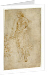 Female Figure with a Tibia, and Ornamental Studies (recto), Ornamental Studies (verso) by Raphael