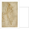 Female Figure with a Tibia, and Ornamental Studies (recto), Ornamental Studies (verso) by Raphael