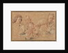 Two Studies of a Flutist and a Study of the Head of a Boy by Jean-Antoine Watteau
