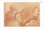 Studies of Saints John the Baptist and Jerome, a Crucifix, and Various Heads (recto), Studies of the Christ Child, a Crucifix, and a Dog (verso) by Parmigianino