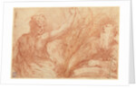 Studies of Saints John the Baptist and Jerome, a Crucifix, and Various Heads (recto), Studies of the Christ Child, a Crucifix, and a Dog (verso) by Parmigianino