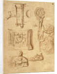 Studies of Antiquities (recto), Studies of Antiquities (verso); Nicolas Poussin by Anonymous