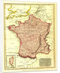 Map of France according to the treaty of Paris in 1814 by Anonymous