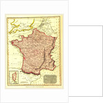 Map of France according to the treaty of Paris in 1814 by Anonymous