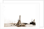 Columbia, steel mast carried away, Columbia (Sloop), 1899 by Anonymous