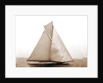Columbia coming for the finish, Columbia (Sloop), 1899 by Anonymous