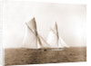 Shamrock and Columbia maneuvering for the start, Columbia (Sloop), Shamrock I (Yacht) by Anonymous