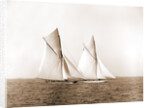 Shamrock and Columbia maneuvering for the start, Columbia (Sloop), Shamrock I (Yacht) by Anonymous