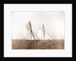 Shamrock and Columbia maneuvering for the start, Columbia (Sloop), Shamrock I (Yacht) by Anonymous