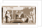 Benjamin Franklin opening first subscription library in Philadelphia, Mills by Anonymous