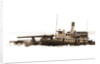 Tugboat with barge carrying cannon, Tugboats by Anonymous