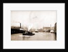 Chicago River scene with steamboat and industrial waterfront by Anonymous