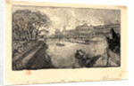 Le Louvre, vu du Pont-Neuf, 1890 by Auguste Louis Lepère