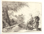 The Flight, Holy Family at the Right, Joseph Looking to the Left, 1750-1753 by Giovanni Domenico Tiepolo