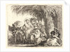Joseph Kneels with the Child before Mary on the Donkey, 1750-1753 by Giovanni Domenico Tiepolo