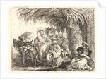 Joseph Kneels with the Child before Mary on the Donkey, 1750-1753 by Giovanni Domenico Tiepolo