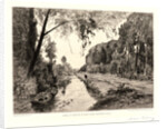 St. Martin Canal at Saint Maxence Bridge (Canal St. Martin à Pont Saint Maxence, Oise), 19th century by Maxime Lalanne