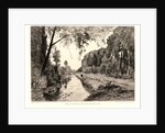 St. Martin Canal at Saint Maxence Bridge (Canal St. Martin à Pont Saint Maxence, Oise), 19th century by Maxime Lalanne