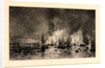 Fire in the Port of Bordeaux (Incendie dans le Port de Bordeaux), 1869 by Maxime Lalanne