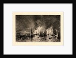 Fire in the Port of Bordeaux (Incendie dans le Port de Bordeaux), 1869 by Maxime Lalanne