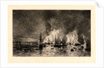 Fire in the Port of Bordeaux (Incendie dans le Port de Bordeaux), 1869 by Maxime Lalanne