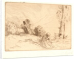 Peasant Seated near a Hedge (Paysanne Assise près d'une Haie) by Alphonse Legros