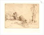 Peasant Seated near a Hedge (Paysanne Assise près d'une Haie) by Alphonse Legros