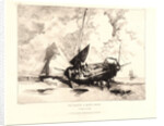 Une Barque à Marée Basse (Boulogne-sur-Mer), 19th century by Louis Adolphe Hervier