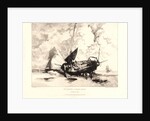 Une Barque à Marée Basse (Boulogne-sur-Mer), 19th century by Louis Adolphe Hervier