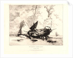 Une Barque à Marée Basse (Boulogne-sur-Mer), 19th century by Louis Adolphe Hervier