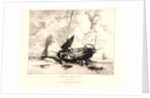 Une Barque à Marée Basse (Boulogne-sur-Mer), 19th century by Louis Adolphe Hervier