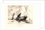 Une Barque à Marée Basse (Boulogne-sur-Mer), 19th century by Louis Adolphe Hervier