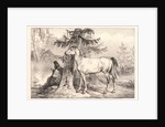 Cossack and Horse beside a Tree, 19th century by Horace Vernet