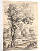 Landscape with Two Men near a Knoll, ca. 1660-1680 by Giovanni Francesco Grimaldi