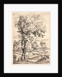 Landscape with Two Men near a Knoll, ca. 1660-1680 by Giovanni Francesco Grimaldi