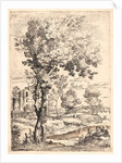 Landscape with Two Men near a Knoll, ca. 1660-1680 by Giovanni Francesco Grimaldi