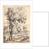 Landscape with Two Men near a Knoll, ca. 1660-1680 by Giovanni Francesco Grimaldi