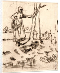 Girl Minding Geese (La Gardeuse), 1855-1856 by Jean-François Millet
