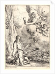 Christ on the Mount of Olives, 17th century. Second or third state. by Giulio Carpioni